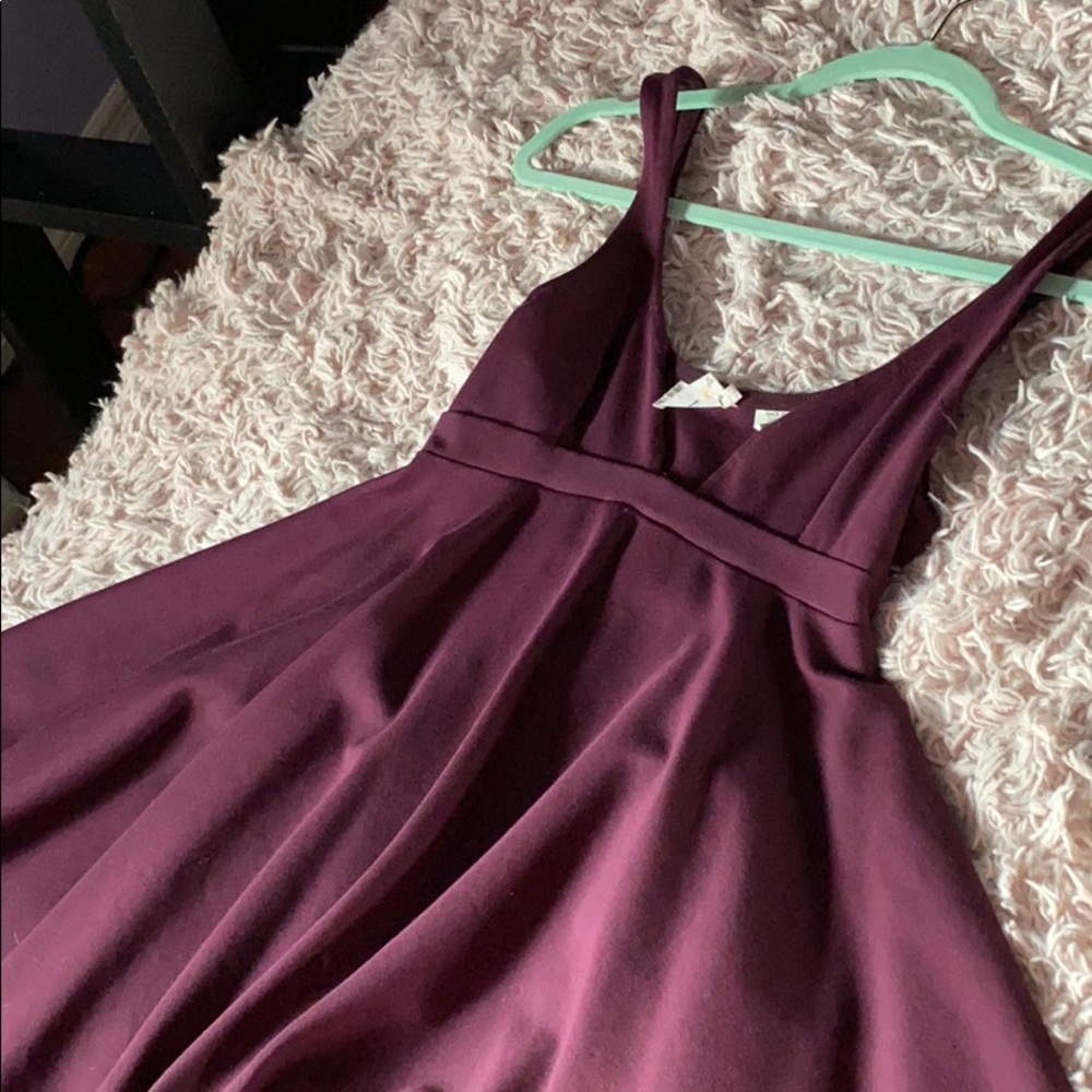 Purple v-neck dress